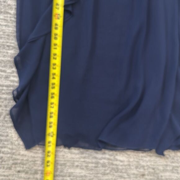 NWT MILLY Raya CHIFFON DEVORE DRESS Navy Size 12 - Picture 12 of 14